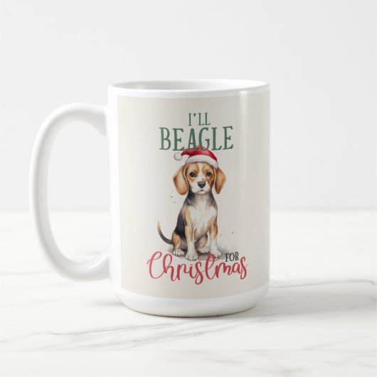 Beagle Funny Dog Pub Weihnachten Kaffee Tasse (Links)