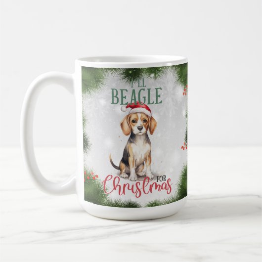Beagle Funny Dog Pub Weihnachten Kaffee Tasse (Links)