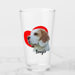 Beagle Fur Baby Liebe Herz Glas