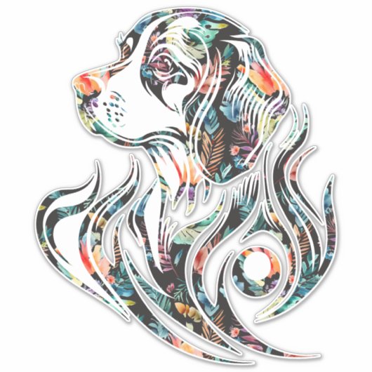 Beagle für farbige Hunde-Zierlogos Aufkleber (Vorderseite)