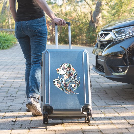 Beagle für farbige Hunde-Zierlogos Aufkleber (Koffer Insitu)