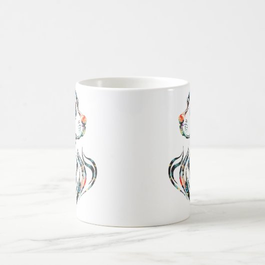 Beagle für farbige Hunde-Zierlogos Kaffeetasse (Mittel)