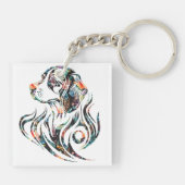 Beagle für farbige Hunde-Zierlogos Schlüsselanhänger (Rückseite)