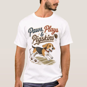 Beagle-Fußball-Vintage-Hundedesign T-Shirt