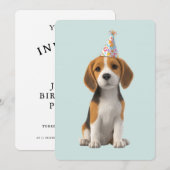 Beagle Geburtstagsfeier Einladung (Vorne/Hinten)