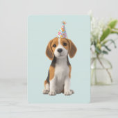 Beagle Geburtstagsfeier Einladung (Stehend Vorderseite)
