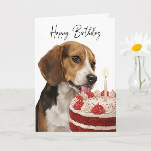 Beagle-Geburtstagstorten-Inspektor Karte