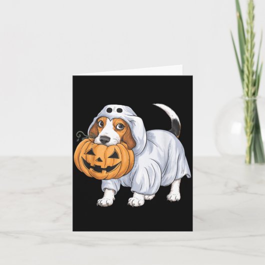 Beagle Geist Hund Halloween Karte (Vorderseite)