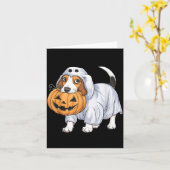 Beagle Geist Hund Halloween Karte (Gelbe Blume)