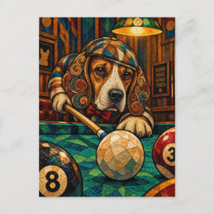 Beagle, geometrisches Mosaik Postkarte