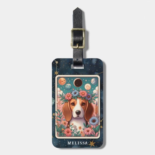 Beagle Gepäckmarke Gepäckanhänger (Vorderseite vertikal)
