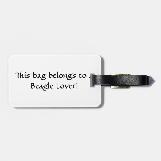 Beagle Gepäckmarke Gepäckanhänger (Rückseite horizontal)