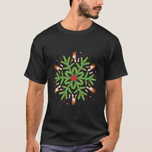 Beagle Geschenk Snowflake Beagle Weihnachten T-Shirt (Vorderseite)
