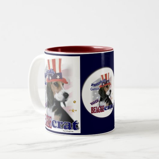 Beagle Geschenke Zweifarbige Tasse (Vorderseite Links)