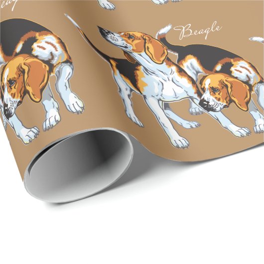 Beagle Geschenkpapier (Rolleneckpunkt)