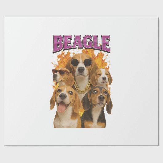 Beagle          geschenkpapier (Flach)