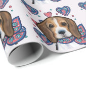 Beagle Geschenkpapier (Rolleneckpunkt)