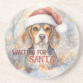 Beagle Gewartet Weihnachten Getränkeuntersetzer (Vorne)