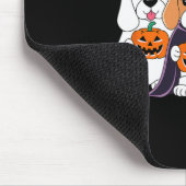 Beagle Ghost Pumpkin Halloween Design für Hunde-Li Mousepad (Ecke)