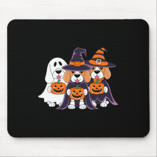 Beagle Ghost Pumpkin Halloween Design für Hunde-Li Mousepad