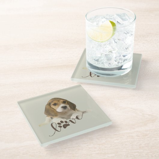 Beagle Glasuntersetzer (Schrägansicht)