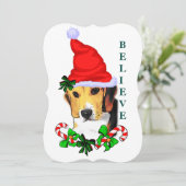 Beagle glaubt an Weihnachten (Stehend Vorderseite)