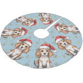 Beagle Gold Glitzer Snowflake Polyester Weihnachtsbaumdecke (Schrägansicht)