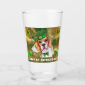 Beagle Gold Happy St. Patricks Da Glas (Vorderseite)
