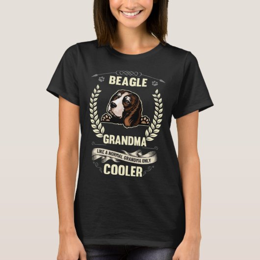 Beagle Grandma Like A Normal Grandma Only Cooler T-Shirt (Vorderseite)