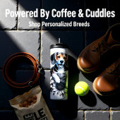 Beagle Graustufen-Blumenarm Thermosbecher