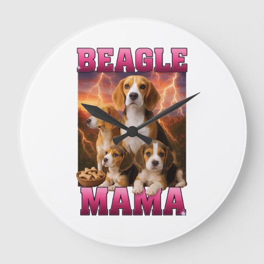 Beagle große wanduhr (Vorderseite)