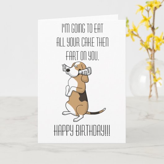 Beagle-Grußkarte Karte (Gelbe Blume)