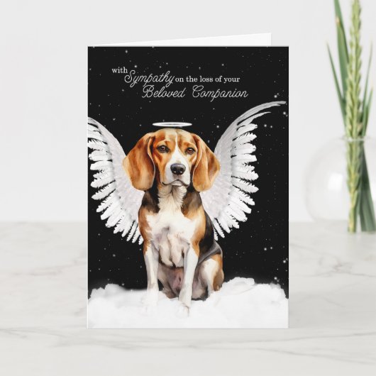 Beagle Guardian Angel Dog Beileid Karte (Vorderseite)