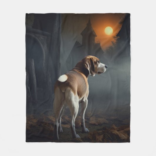 Beagle Halloween Beängstigend Fleecedecke (Vorderseite)