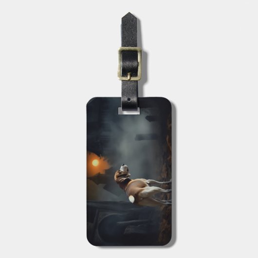 Beagle Halloween Beängstigend Gepäckanhänger (Vorderseite vertikal)