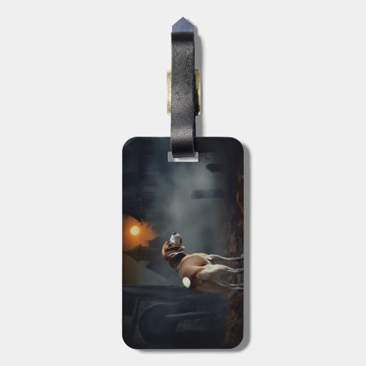 Beagle Halloween Beängstigend Gepäckanhänger (Rückseite vertikal)