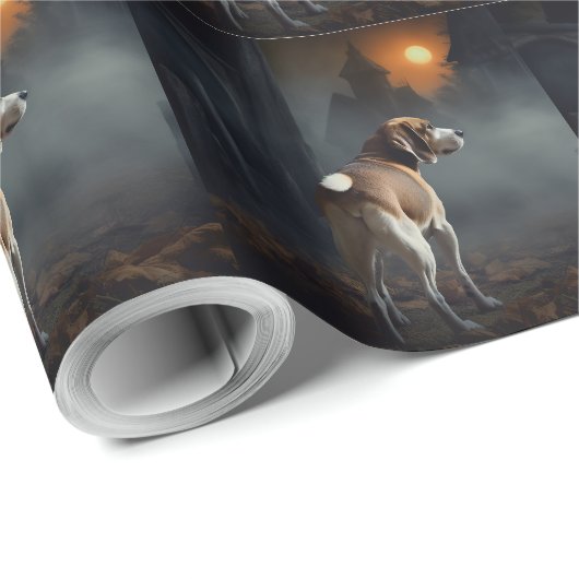 Beagle Halloween Beängstigend Geschenkpapier (Rolleneckpunkt)