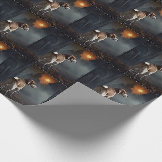 Beagle Halloween Beängstigend Geschenkpapier (Ecke)