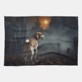 Beagle Halloween Beängstigend Geschirrtuch (Horizontal)
