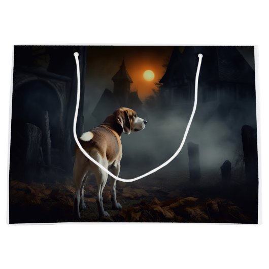 Beagle Halloween Beängstigend Große Geschenktüte (Vorderseite)