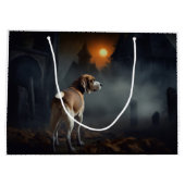 Beagle Halloween Beängstigend Große Geschenktüte (Rückseite)