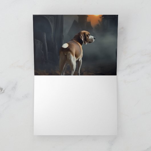 Beagle Halloween Beängstigend Karte (Innenseite)