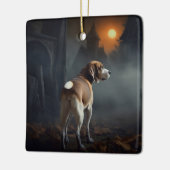 Beagle Halloween Beängstigend Keramikornament (Links)