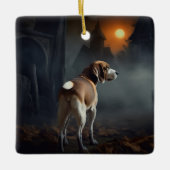 Beagle Halloween Beängstigend Keramikornament (Vorderseite)