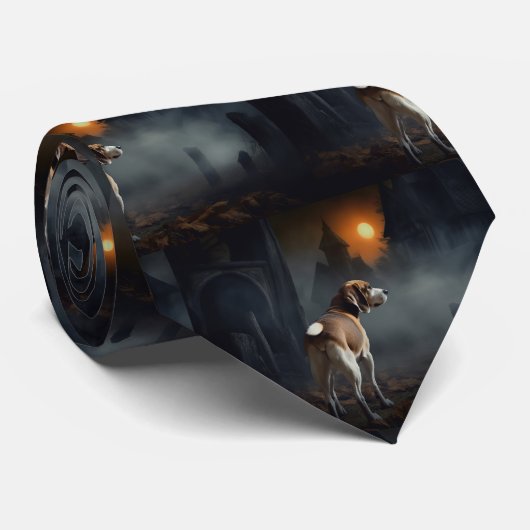 Beagle Halloween Beängstigend Krawatte (Gerollt)