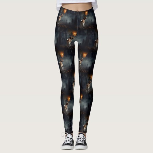 Beagle Halloween Beängstigend Leggings (Vorderseite)