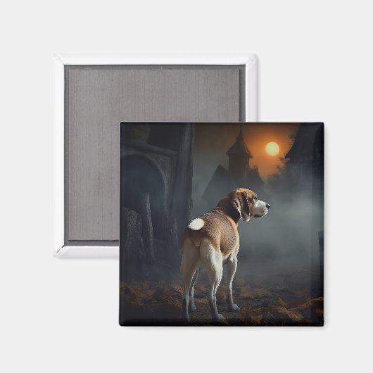 Beagle Halloween Beängstigend Magnet (Vorderseite/Rückseite)
