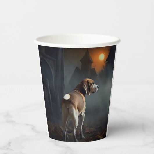 Beagle Halloween Beängstigend Pappbecher (Rückseite)