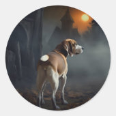 Beagle Halloween Beängstigend Runder Aufkleber (Vorderseite)