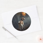 Beagle Halloween Beängstigend Runder Aufkleber (Umschlag)